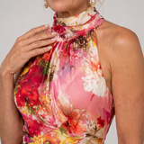 Elisabetta | Robe Maxi à Col Halter avec Motif Floral