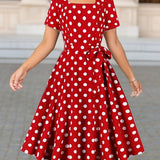 Marguerite™ | Robe pois élégante confortable intemporelle