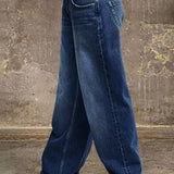 Jeans à taille moyenne et coupe droite