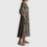 Corinne | Robe longue à motif de vagues
