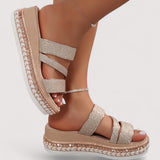 Jette | Sandales dorées à brides fines