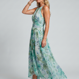 Portia | Robe midi à fleurs en soft avec bretelles croisées