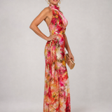 Elisabetta | Robe Maxi à Col Halter avec Motif Floral