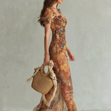 Ciel | Robe Midi à Volants et Fente