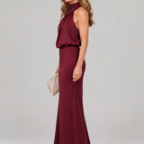 Nopal | Robe midi sans manches avec col drapé