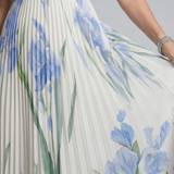 Ophelia | Robe midi sans manches avec décolleté carré et motif floral