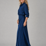 Mirque | Robe maxi à manches longues et devant croisé