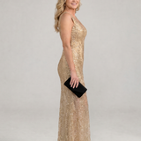 Sirea | Robe midi transparente sans manches avec paillettes