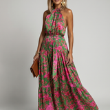 Rowen | Robe midi drapée à col halter