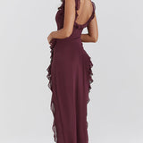 Amira Long Dress – Dark Plum
