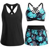 Maren | Ensemble de Tankini-Bikini & Couverture en Trois Pièces
