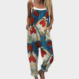 Hedi™ | Salopette avec motif de coqs ludique