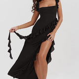 Amira Long Dress – Dark Plum