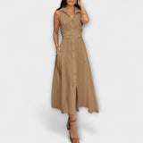 Mira - Robe midi à enfiler avec détail à nouer