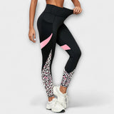 Pantalon de sport taille haute avec motif léopard