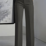 Pantalon taille haute pour femmes avec taille élastique