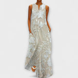 Camila – Robe Maxi Botanique Imprimée