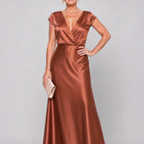 Samouse | Robe maxi avec haut croisé et manches courtes