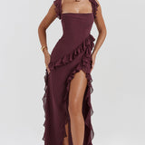Amira Long Dress – Dark Plum
