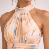 Véronique | Robe maxi à dos nu imprimée