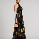 Sior | Robe midi à col halter florale