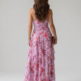 Nori | Robe Maxi Fleurie à Encolure Halter avec Volants