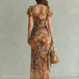 Ciel | Robe Midi à Volants et Fente