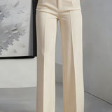 Pantalon taille haute pour femmes avec taille élastique