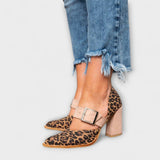 Jessica – Talons Chunky à motif léopard