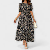 Amelia - Robe à col rond et motif floral