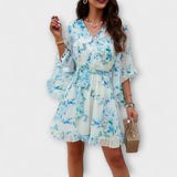 Lina - Robe Midi Femme avec Imprimé Floral