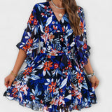 Lina - Robe Midi Femme avec Imprimé Floral