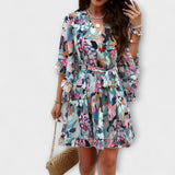 Lina - Robe Midi Femme avec Imprimé Floral