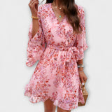 Lina - Robe Midi Femme avec Imprimé Floral