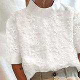 Elina | Elegant Embroidered Stand-Collar Blouse