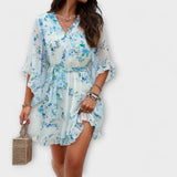 Lina - Robe Midi Femme avec Imprimé Floral