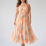 Elin | Robe midi à bretelles douces