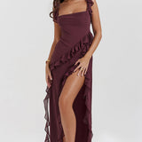 Amira Long Dress – Dark Plum