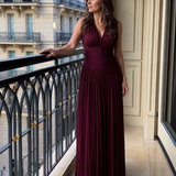 Lemar | Robe midi plissée sans manches avec décolleté en V