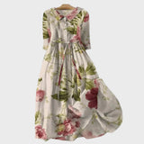 Robe longue de style botanique