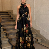 Sior | Robe midi à col halter florale
