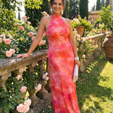 Coraline | Robe Maxi à Dos Nu avec Imprimé