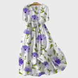 Robe maxi fleurie en lavande