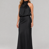Nopal | Robe midi sans manches avec col drapé