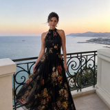 Sior | Robe midi à col halter florale