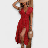 Robe midi à pois chic