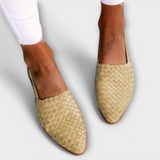 Sylvie | Mule en cuir tressé brun