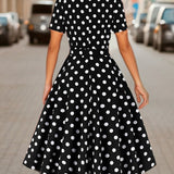 Marguerite™ | Robe pois élégante confortable intemporelle