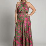 Rowen | Robe midi drapée à col halter