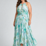 Portia | Robe midi à fleurs en soft avec bretelles croisées